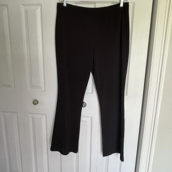 Susan Graver Straight Leg Pants Black Large Pull On Straight Women - Picture 10 of 12